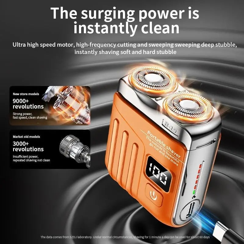 R-19 Luggage Electric Shaver, Mini Shavers for Men, Electric Portable Beard Shaver Razor, USB Rechargeable Comfort Water Proof Hair Cutting Machines for Home Travel