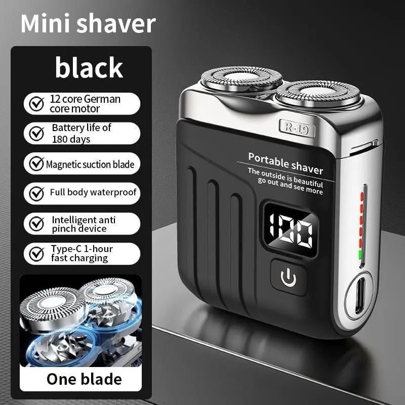 R-19 Luggage Electric Shaver, Mini Shavers for Men, Electric Portable Beard Shaver Razor, USB Rechargeable Comfort Water Proof Hair Cutting Machines for Home Travel