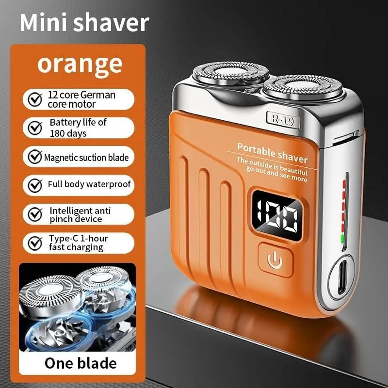 R-19 Luggage Electric Shaver, Mini Shavers for Men, Electric Portable Beard Shaver Razor, USB Rechargeable Comfort Water Proof Hair Cutting Machines for Home Travel