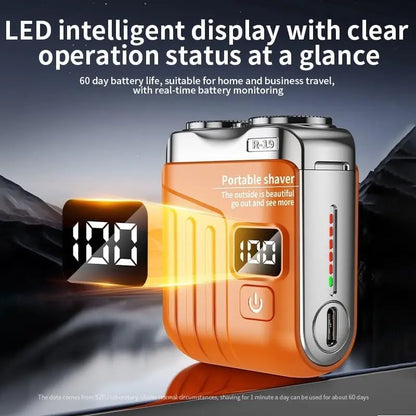 R-19 Luggage Electric Shaver, Mini Shavers for Men, Electric Portable Beard Shaver Razor, USB Rechargeable Comfort Water Proof Hair Cutting Machines for Home Travel